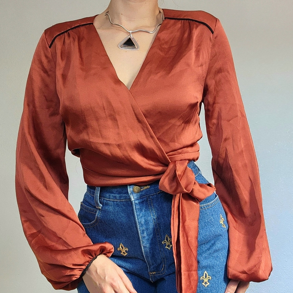Copper Rustic Orange WRAP Top